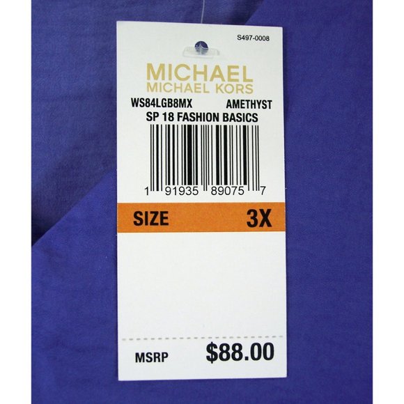 New MICHAEL Michael Kors 3X Flutter Sleeve Ruffle Top Pale Purple NWT - Picture 10 of 13